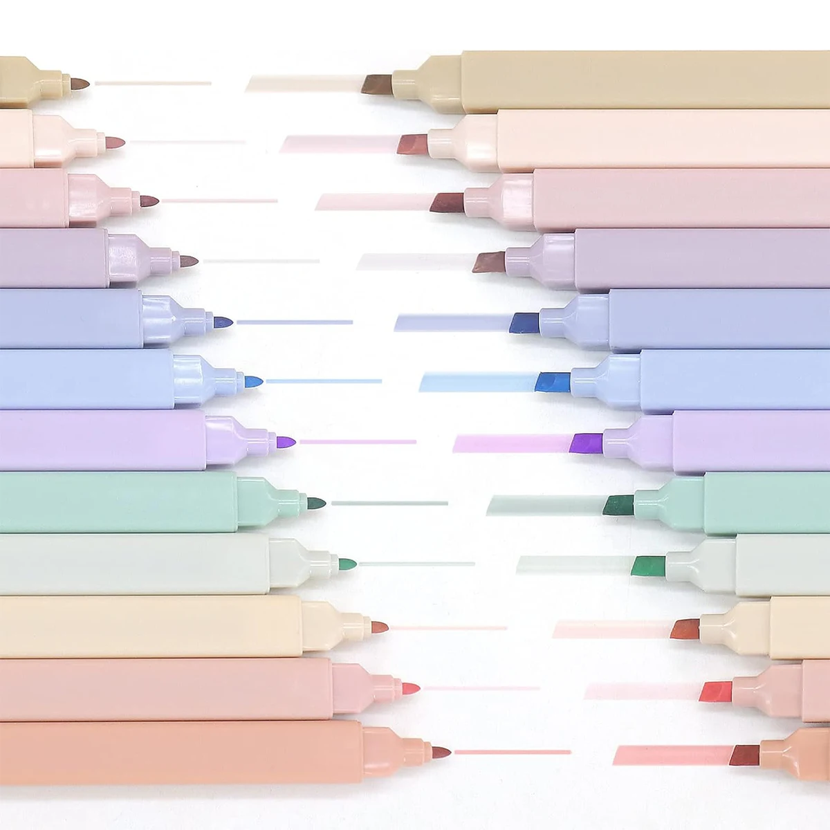 Soft Light Dual Tips Color Highlighters 12 Pcs 12 Colors Marker Pens School Supplies Marking Painting Coloring DIY Diary highlighter pen markers pen marker pens