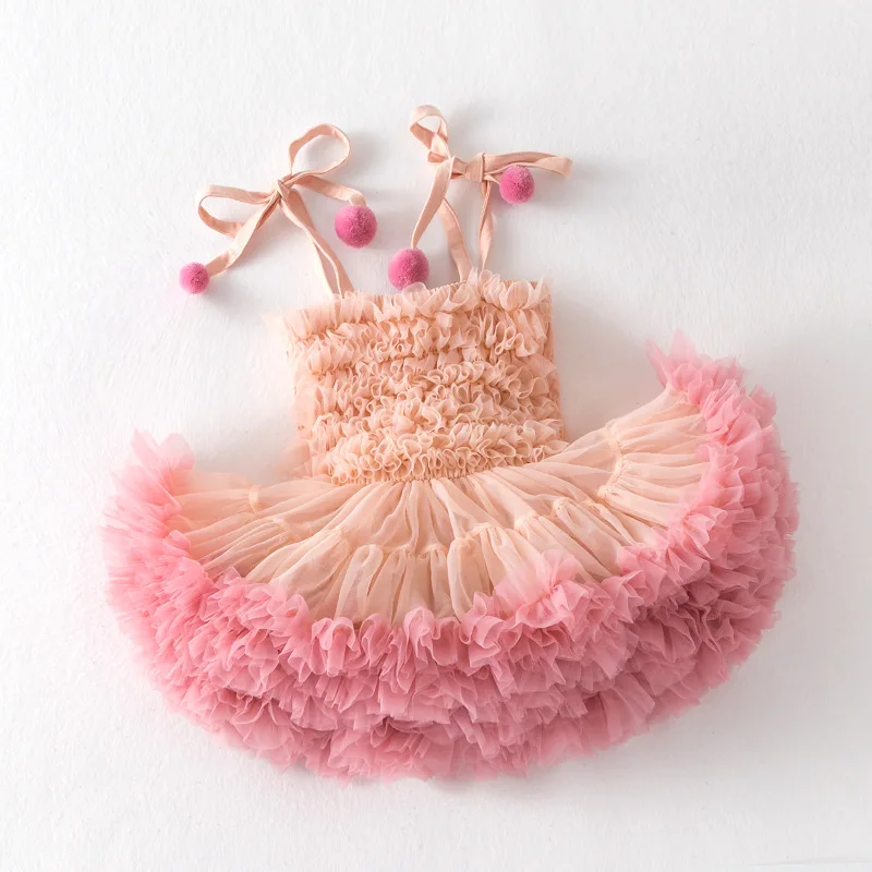 

Quality Baby Girl Dress Cute Fluffy Mesh Halter TUTU Baby Dress Sweet Baby Girl Clothes Cute Princess Party Frock Kids Birthday