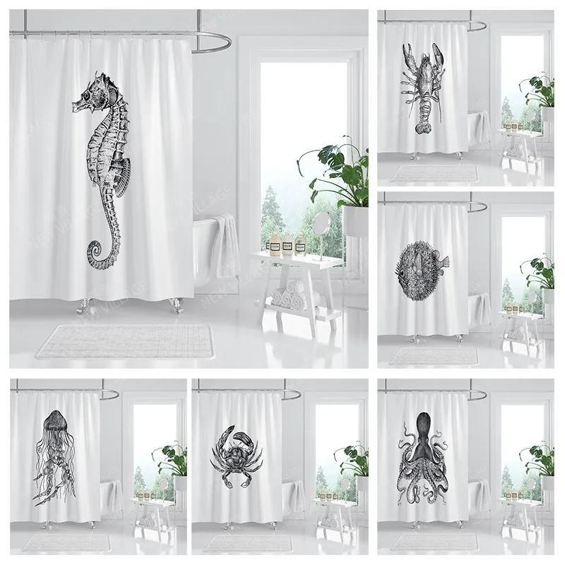 

Waterproof fabric shower curtain Bathroom curtain accessories 180x200 Bath curtain for shower 240*200 nordic boho decor 240x200
