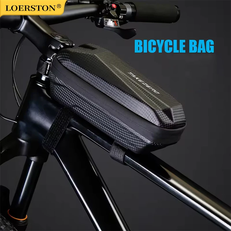 1L EVA Hard Shell Bicycle Bag for Mountain & Road Bikes - Front Beam Bag, Waterproof Top Tube Bag, Cycling Equipment