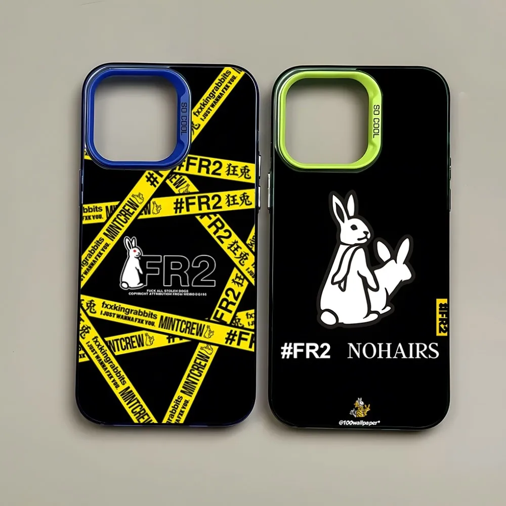 Модный чехол для телефона Crazy Rabbit FR2 модный брендовый цветной серебристый Модный чехол для телефона IPhone 15 14 13 12 Pro Max 11 пары