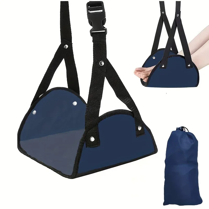 Portable hammock footrest with adjustable shoulder straps, perfect for travel accessories and easy to carry