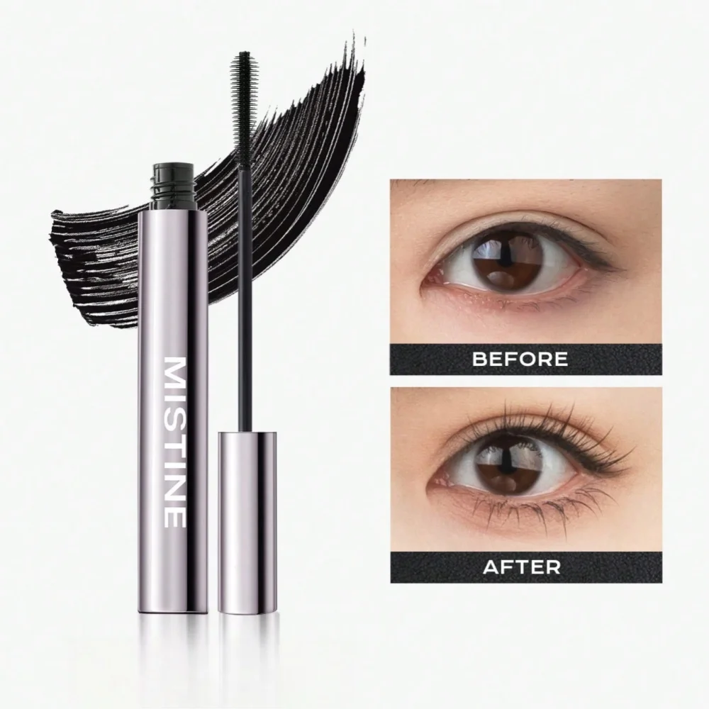 Mistine Waterproof Mascara 24-Hour Curling Lifting Lengthening Mascara No Clump Smudge-Proof Black Mascara 5g 1 Count_voghion.com