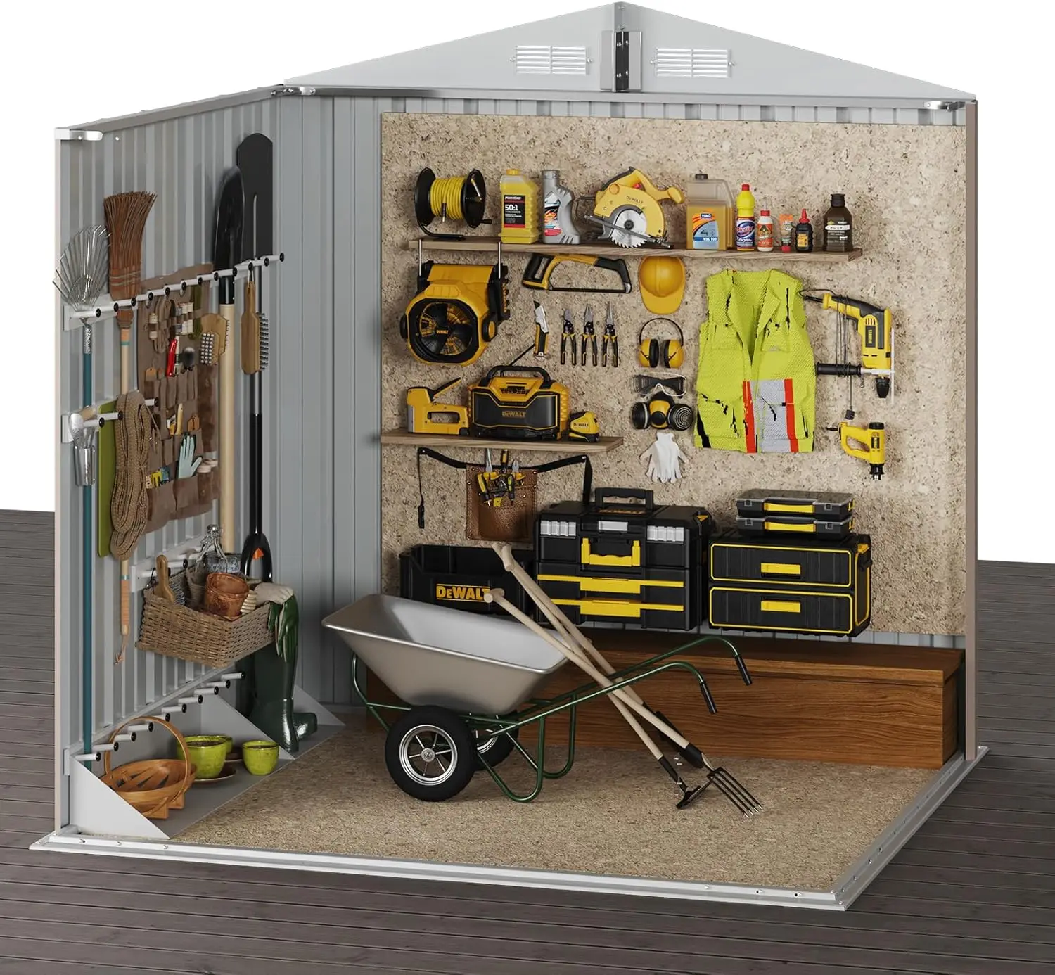 6.2x4 FT Outdoor Metal Storage Shed 6