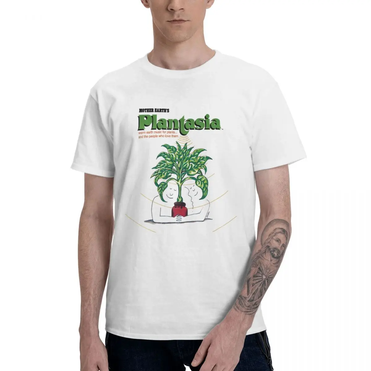 

Футболка Plantasia мужская оверсайз, модная тенниска из чистого хлопка, повседневная майка с круглым вырезом и короткими рукавами, на все сезоны