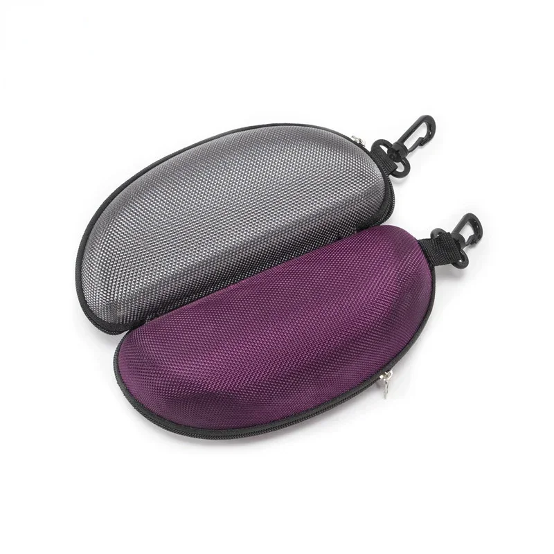 Glasses Case Portable Oxford Cloth Hard EVA Zippered with Carabiner