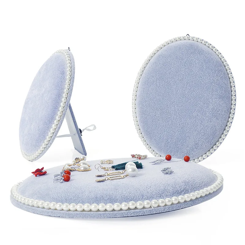 Oval Pearl Plate Earring Rack Home Wall Hanging Earrings Storage Jewelry Display Rack Earring Jewelry Rack Retail Display Stand