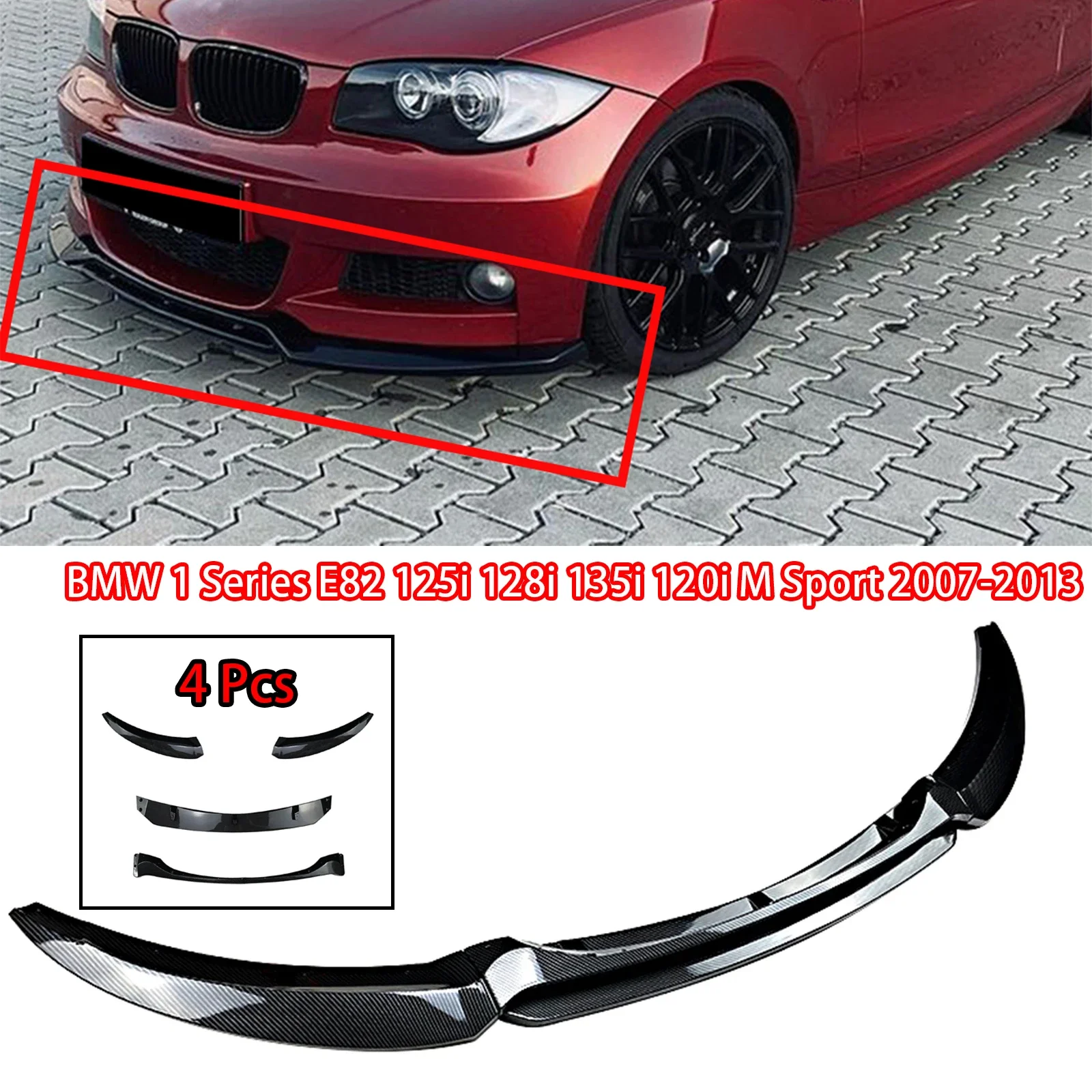 

Передний бампер, разветвитель для спойлера, губа ДЛЯ BMW 1 серии E82 125i 128i 135i 120i M Sport 2007-2013, дефлектор воздуха, баллон