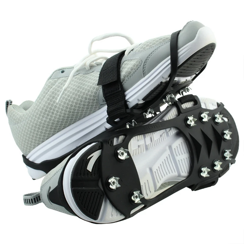 S-XL 10 Studs Anti-Skid Ice Snow Gripper Spike Winter Climbing Shoes Anti-Slip Ice Grips Shoes Boots Snow Cleats Crampones climbing crampons ice gripper spikes