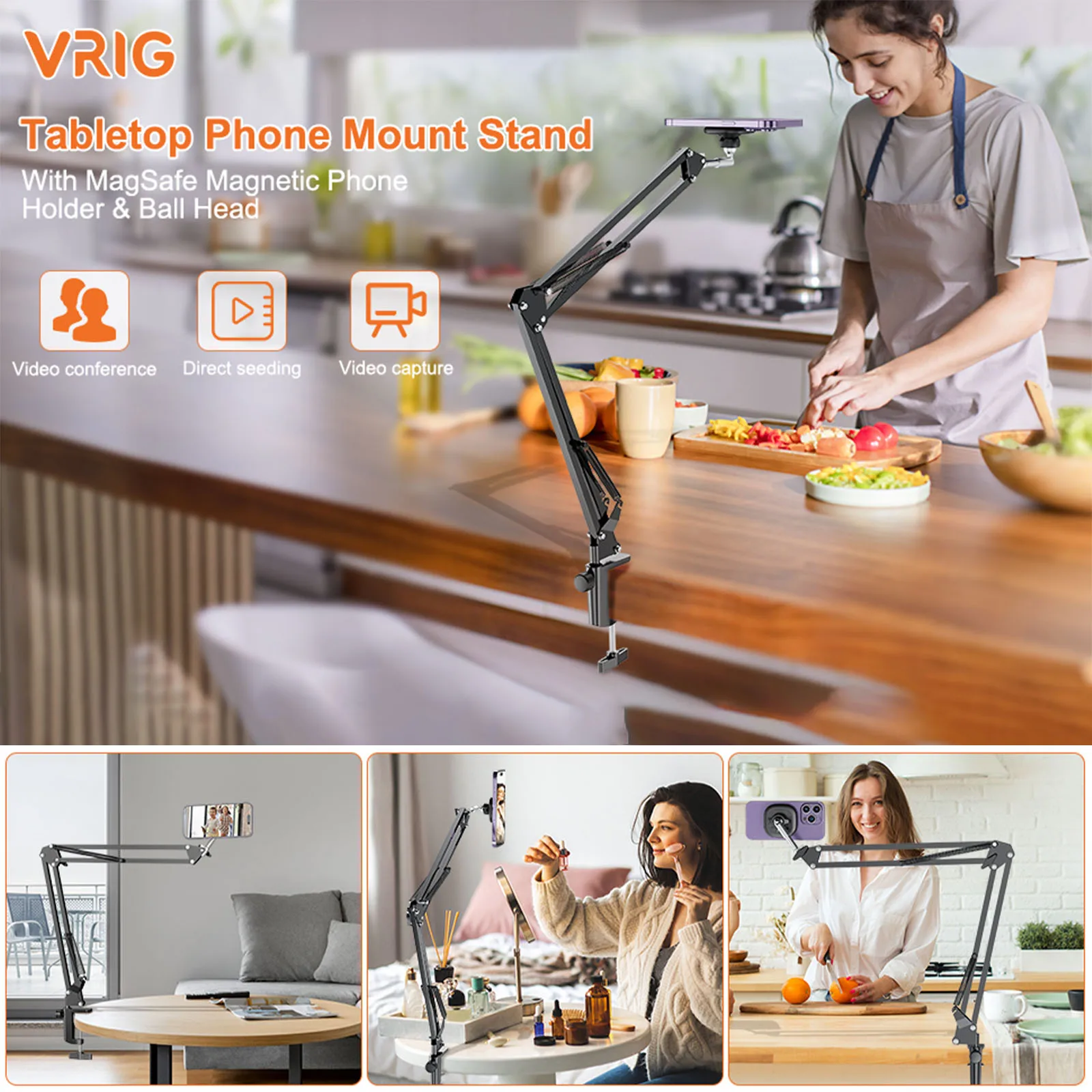 VRIG MG-04 faltbarer Desktop-Telefonständer mit um 360 Grad drehbarer  magnetischer Telefonhalterung – die besten Artikel im Online-Shop Joom Geek