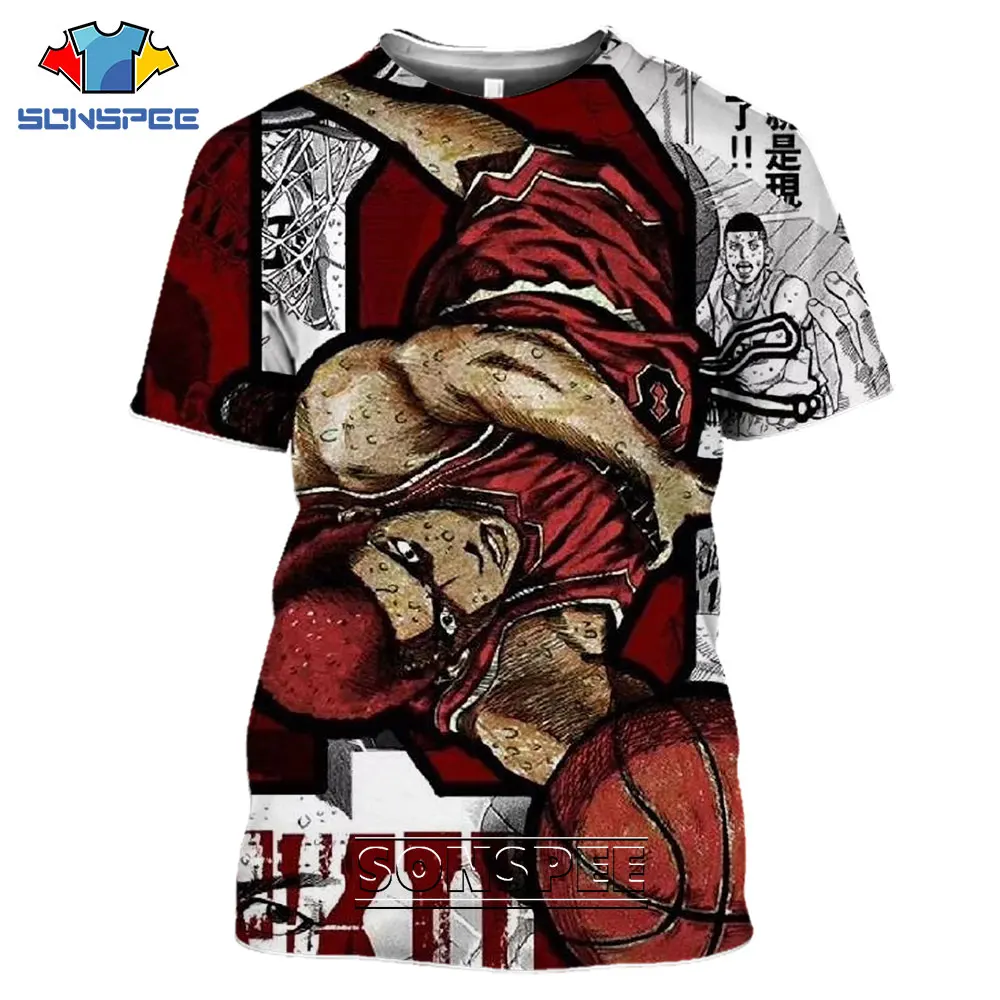 

SONSPEE 3D Print Anime Slam Dunk Basketball Jersey Men's T shirt Casual Streetwear Harajuku Short Sleeve Hip Hop Tees Top Shirt