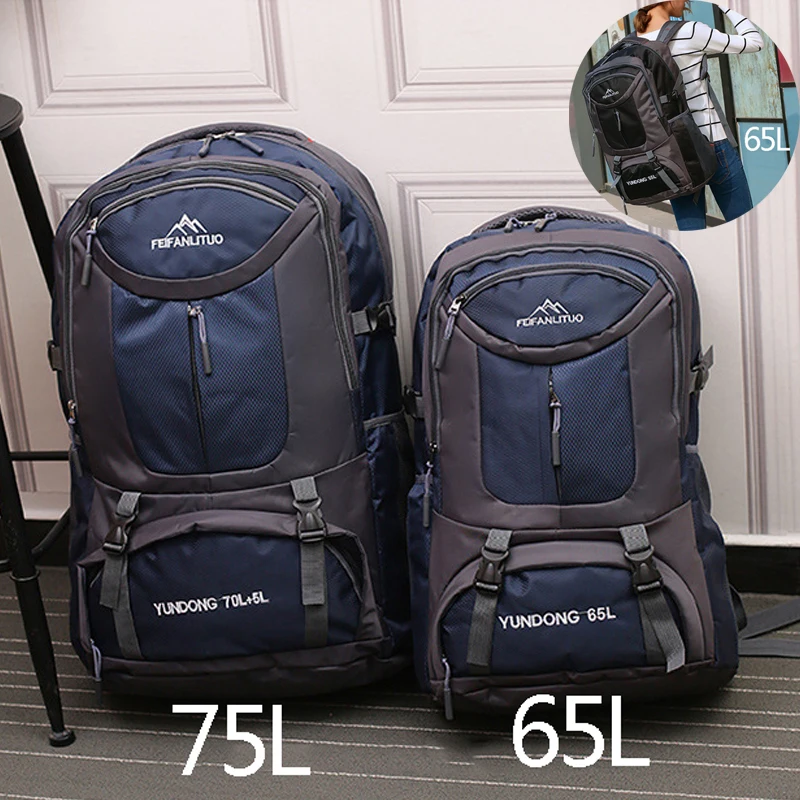 

Outdoor Climbing Backpack for Men and Women, Travel Sports Rucksack, Camping, Hiking, School Bag Pack, 65L, 75L