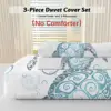 Aqua Teal Sea Bedding Set - 3PC Full Duvet Cover & 2 Pillowcases, Ocean-Themed Comforter for Beach Lovers 4