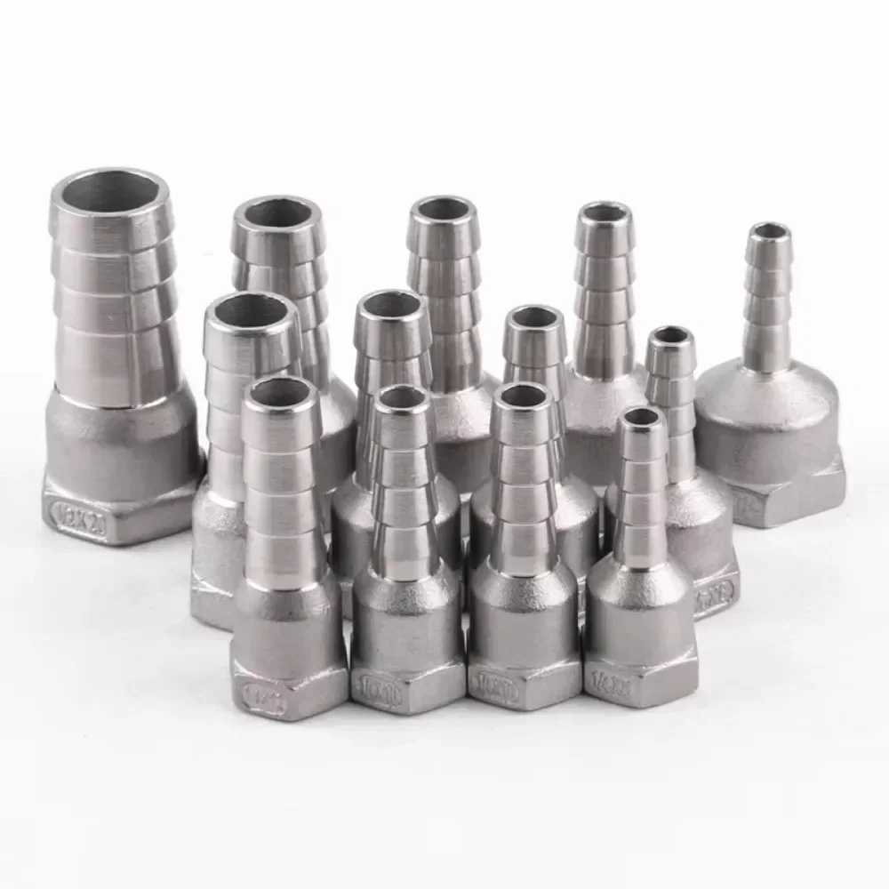 1/8" 1/4" 3/8" 1/2" 3/4" 1"-2" BSP Female 6 8 10 12 13 15 16-51 mm Hose Barb Pipe Fitting Connector Coupler 304 Stainless Steel