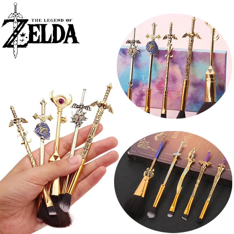 Zelda Tears Of The Kingdom Set Di Pennelli Per Trucco Ombretto Fondotinta Donna Cipria Cosmetica Blush Blending Beauty Make Up Tool Regali