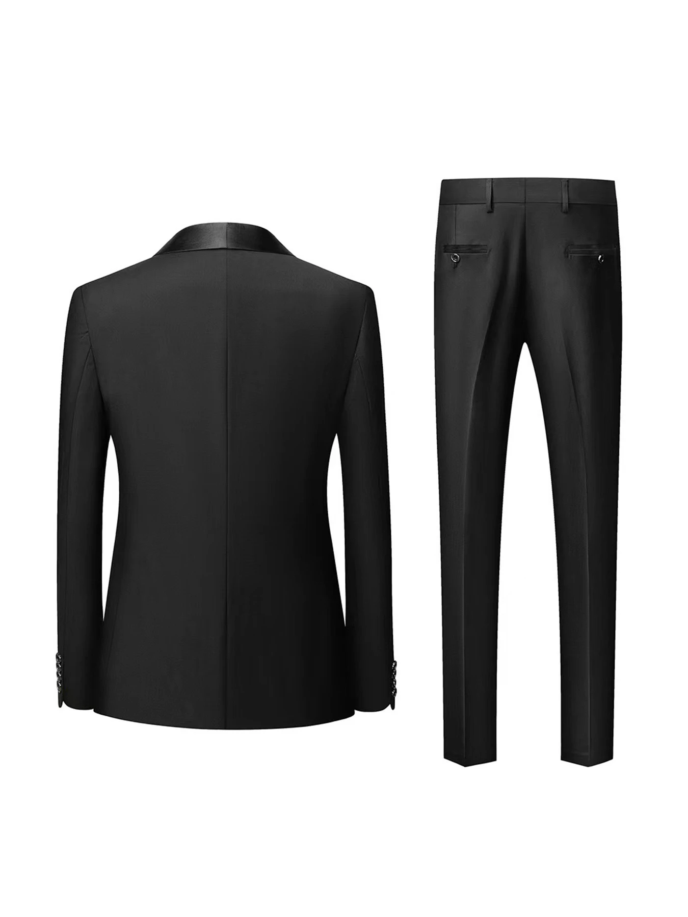 Mens Suit Men's Three-piece Suit Collar Formal Dress Wedding Vest Pants