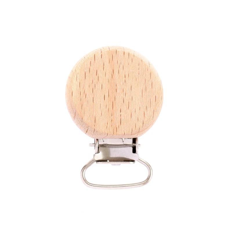 10 Stück Holz Baby Schnuller Halter Metall Clip Buche Baby Schnuller Clips Kette Zubehör Holz Beißring Spielzeug bpa kostenlos – Detail 7