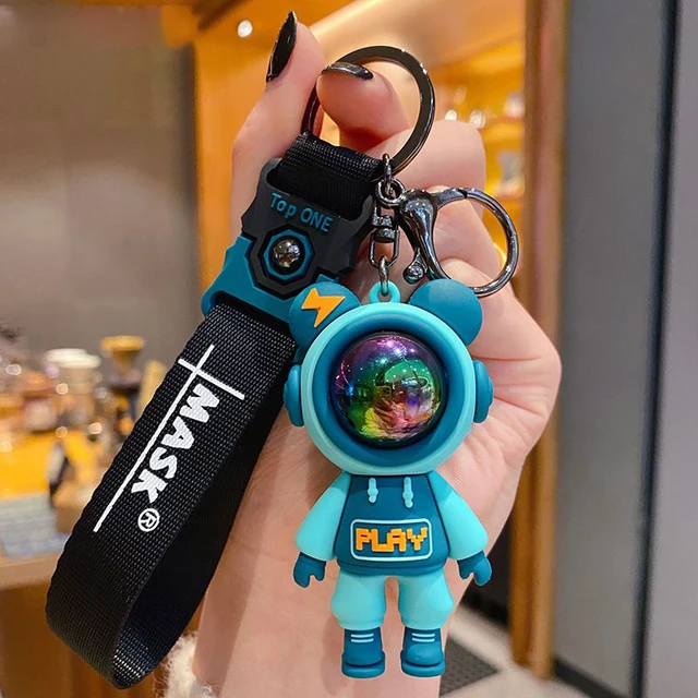 SpaceMan Astro Keychain Astronaut Bear Space Galaxy Rocket Man Keyring Gift  Key