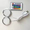 Led USB Spotlight 3W DC 5V RGB With Remote Jewelry Cabinet Showcase Counter Lamp Ceiling Mini Spot Light USB plug 2 in One 3