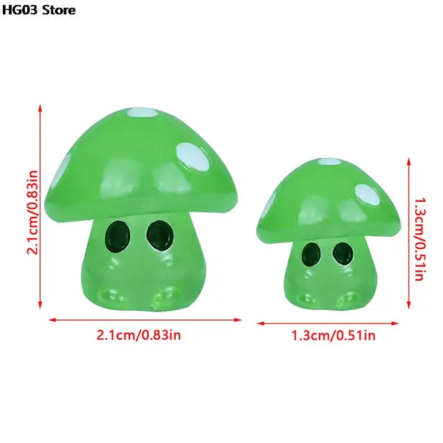 Véletlenszerű 10Db Színes, Izzó Apró Gombák Mini Figurák Miniatűr Gomba Szobor Dekoráció A Sötét Díszben Ragyogva - Image 3