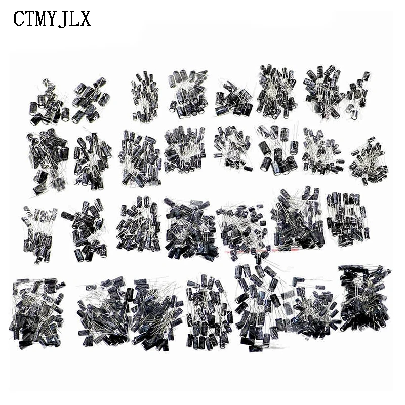 900 шт., 30 значений, 0,1 мкф-240 мкФ, электролитические конденсаторы, смешанный набор конденсаторов 10 в 16 в 25 в 50 в