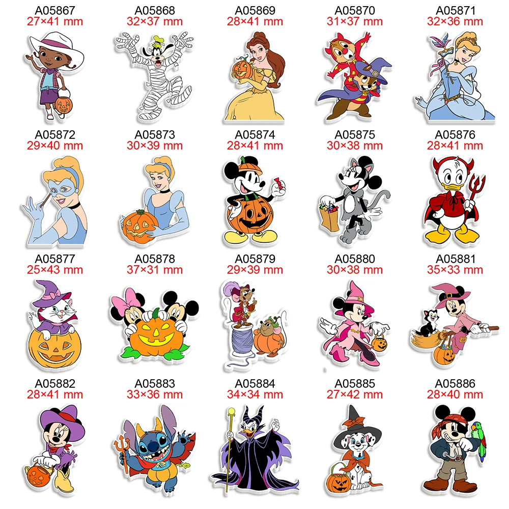 

Disney Halloween Cartoon Planar Resin Flatback Printed for Hairbows DIY 30Pcs/lot