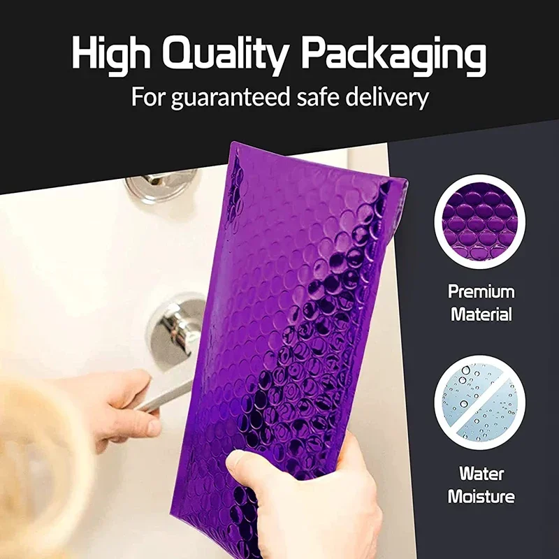 

Bag Courier Shipping Padded Packaging 100pcs Seal Envelopes Mailers Self Bags Bubble Waterproof Purple