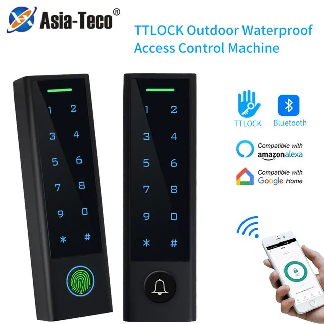 TTLock App Bluetooth Fingerprint Access Control Keyboard or Doorbell Keypad Opener RF IC Card Reader Door Lock System Waterproof 1