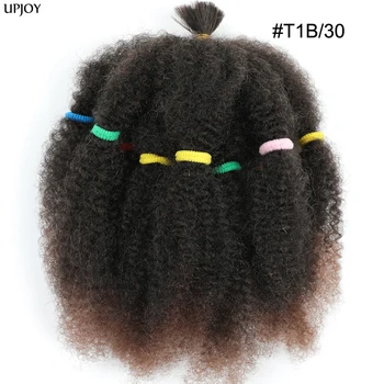 Afro Kinky Curly Hair Bulk Synthetic 12inch Ombre Marley Twists Braiding Hair #1B 4 27 30 33 99J Green Ombre Purple Brown Colors 1