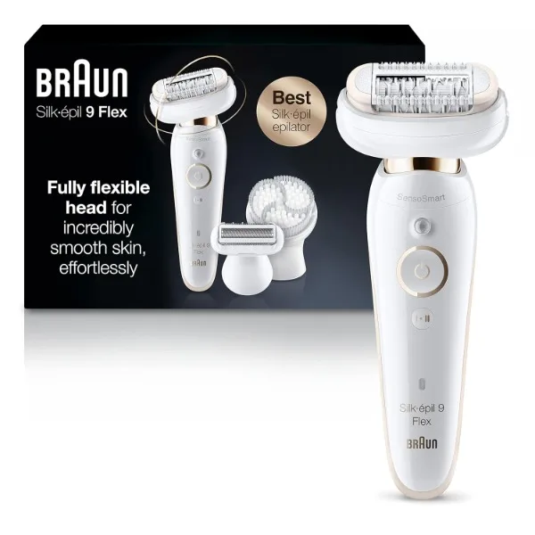 

Braun Epilator Silk-épil 9 9-030 with Flexible Head, Facial Hair Removal for Women and Men, Hair Removal Device, Shaver &Trimmer