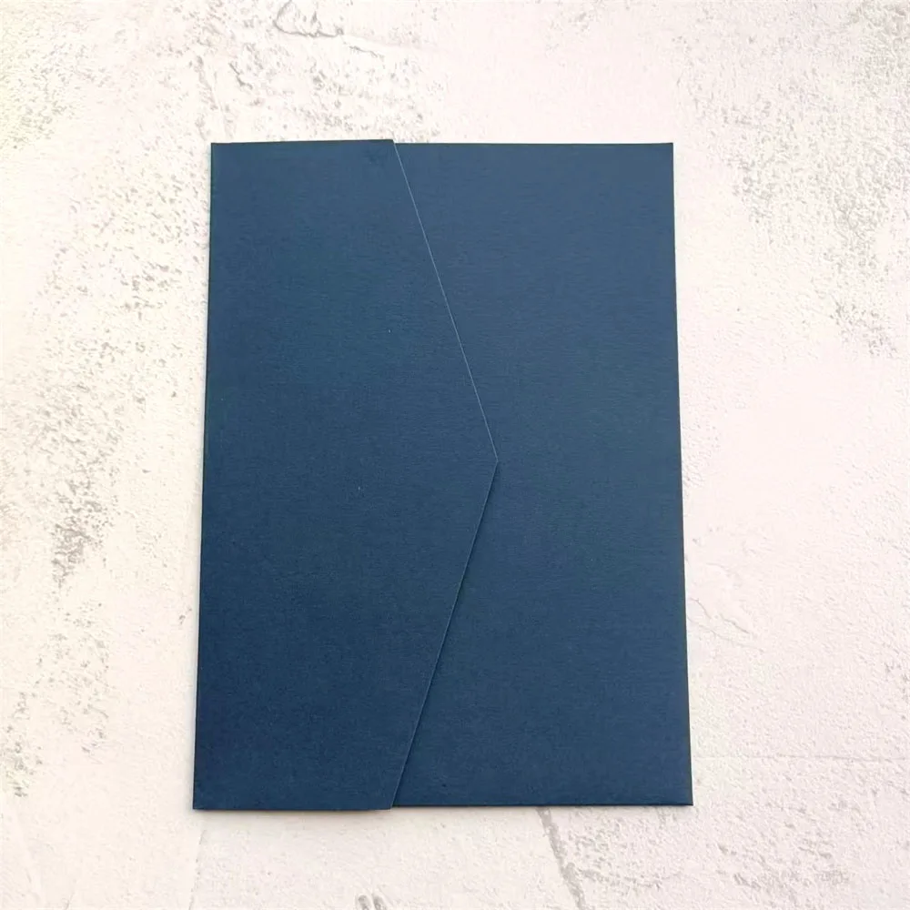 Wedding Invitation Pocket Fold Envelope Navy Blue Matte Paper 250gsm for Birthday Anniversary Sweet 16 Iquincea&ntilde;era 50pcs wedding invitations wedding envelopes