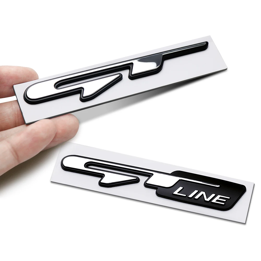 3D Car GT line Design Fender Rear Trunk body Emblem Badge sticker For Peugeot For Kia K9 Forte Ceed Cerato RIO K3 K5 Accessories 3d stickers