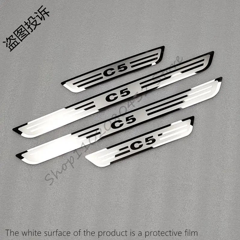 Stainless Steel Scuff Plate/Door Sill Door Sill Scuff Plate Welcome Pedal Car-styling for Citroen C5 2010-car door sill scuff plate