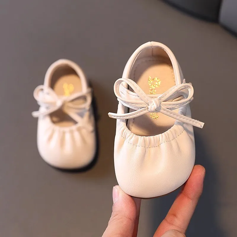 Girls Leather Shoes New Fashion Casual Soybean Shoe Small Children Shoes Breathable Soft Bottom