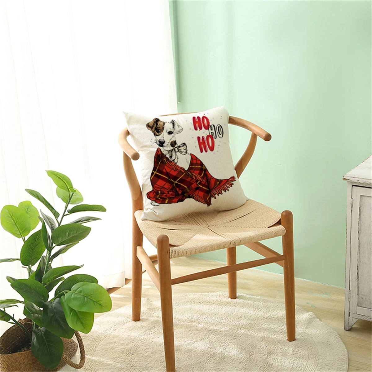 Christmas pillowcase, 18x18 inches, suitable for living room, bedroom, Christmas decoration (without pillow core)