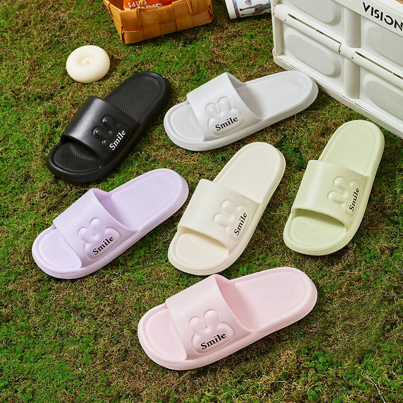 Women Cute Bunny Slippers Comfortable Soft Colorful Rabbit Indoor Outdoor Beach Sandals Summer EVA Non Slip Flip Flops