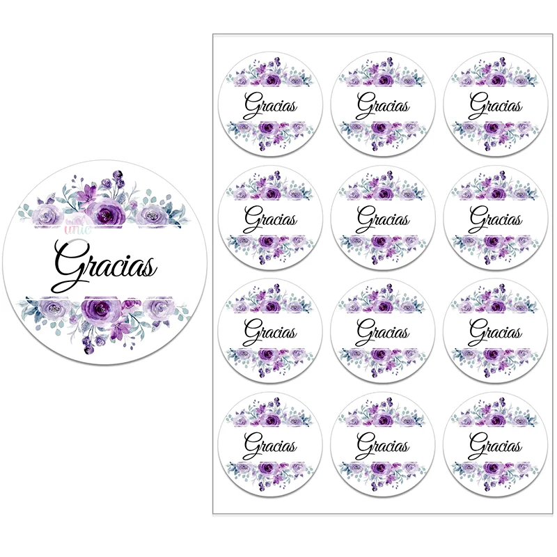 thumbnail image 1 of Gracias Gracias Marco Floral Etiqueta Autoadhesiva Sello Etiqueta Fiesta Navidad Boda Acción de Gracias Pegatina Decoración, 1 of 5