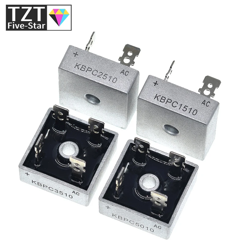 Diode Bridge Rectifier Electrical Rectifier Diodes Rectifier Diodes Electrical Diodes Electrical Component 1/2PCS KBPC1510 KBPC2510 KBPC3510 KBPC5010 15A 25A 35A 50A 1000V Diode Bridge Rectifier