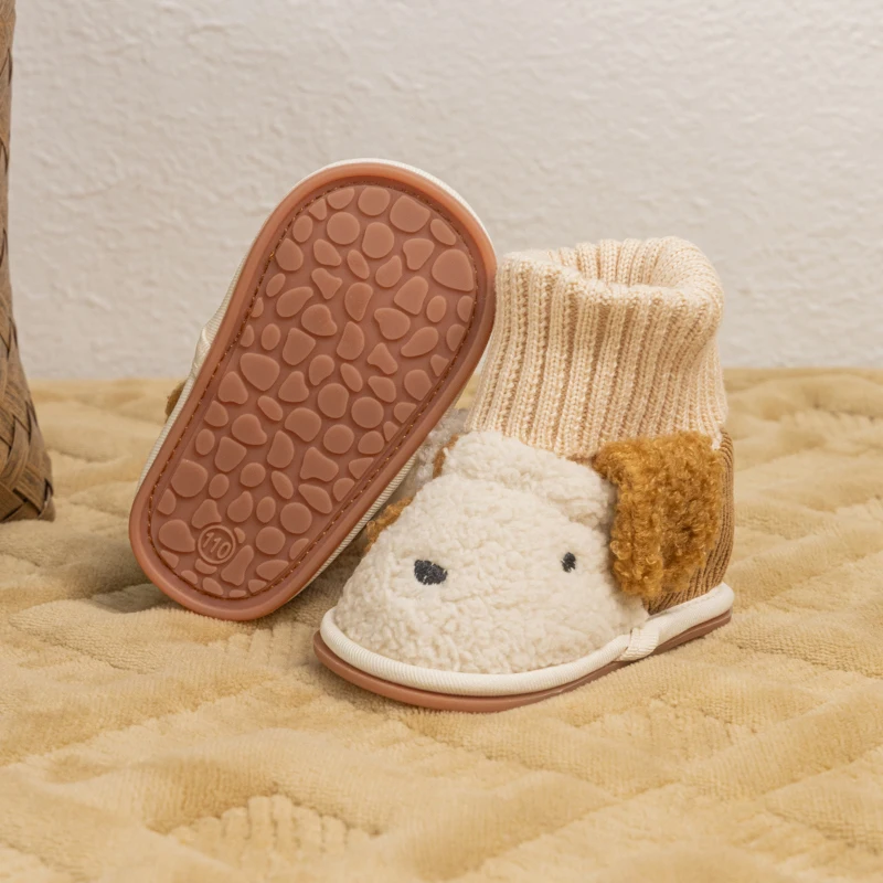 KIDSUN Warm Cotton Baby Boot Bootie Soft Sole Cotton Baby Winter Footwear Shoes Newborn Toddler First Walkers Shoes