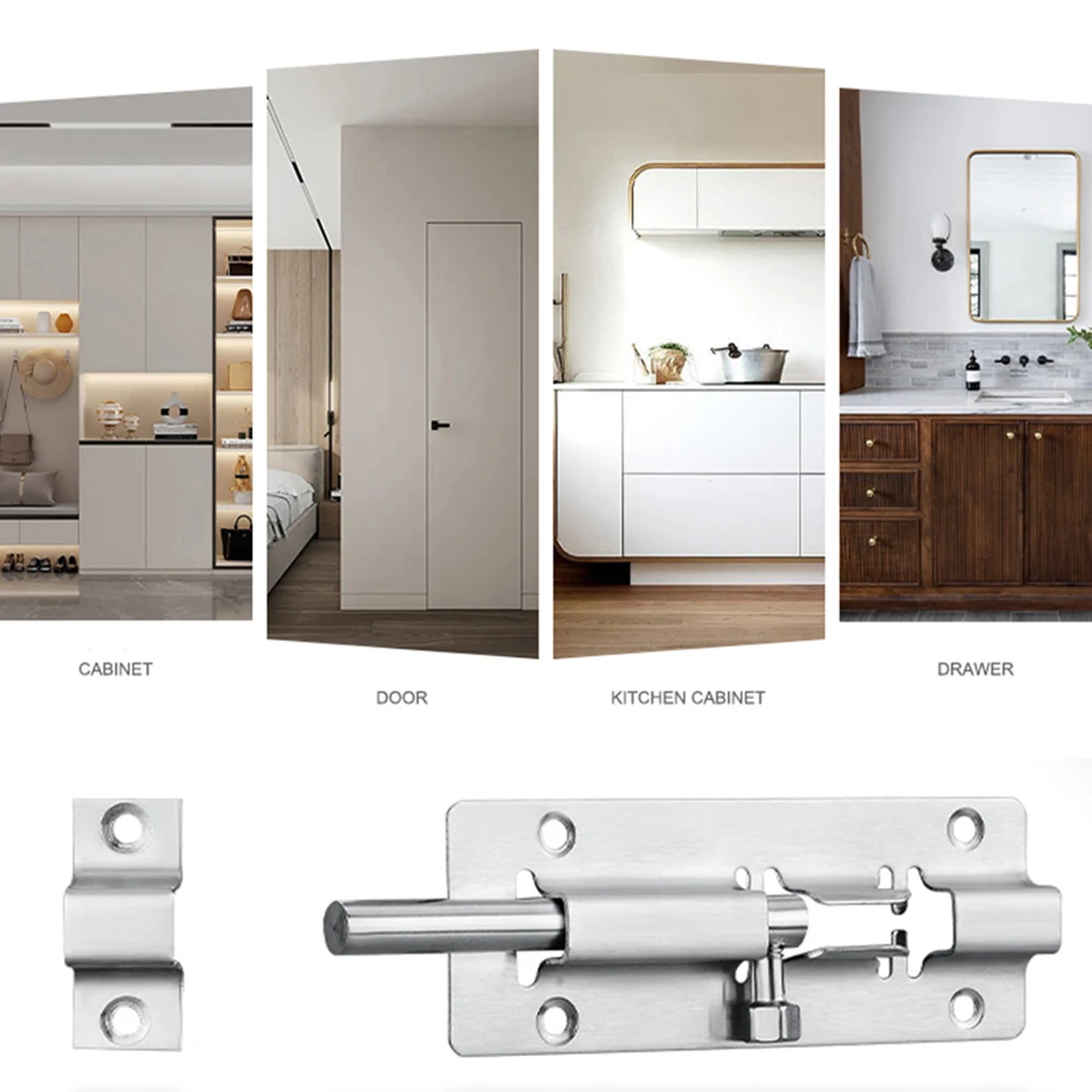 Safety Bolts in Various Sizes Thickened Stainless Steel Door Latch Rust Resistant And Corrosion Resistant