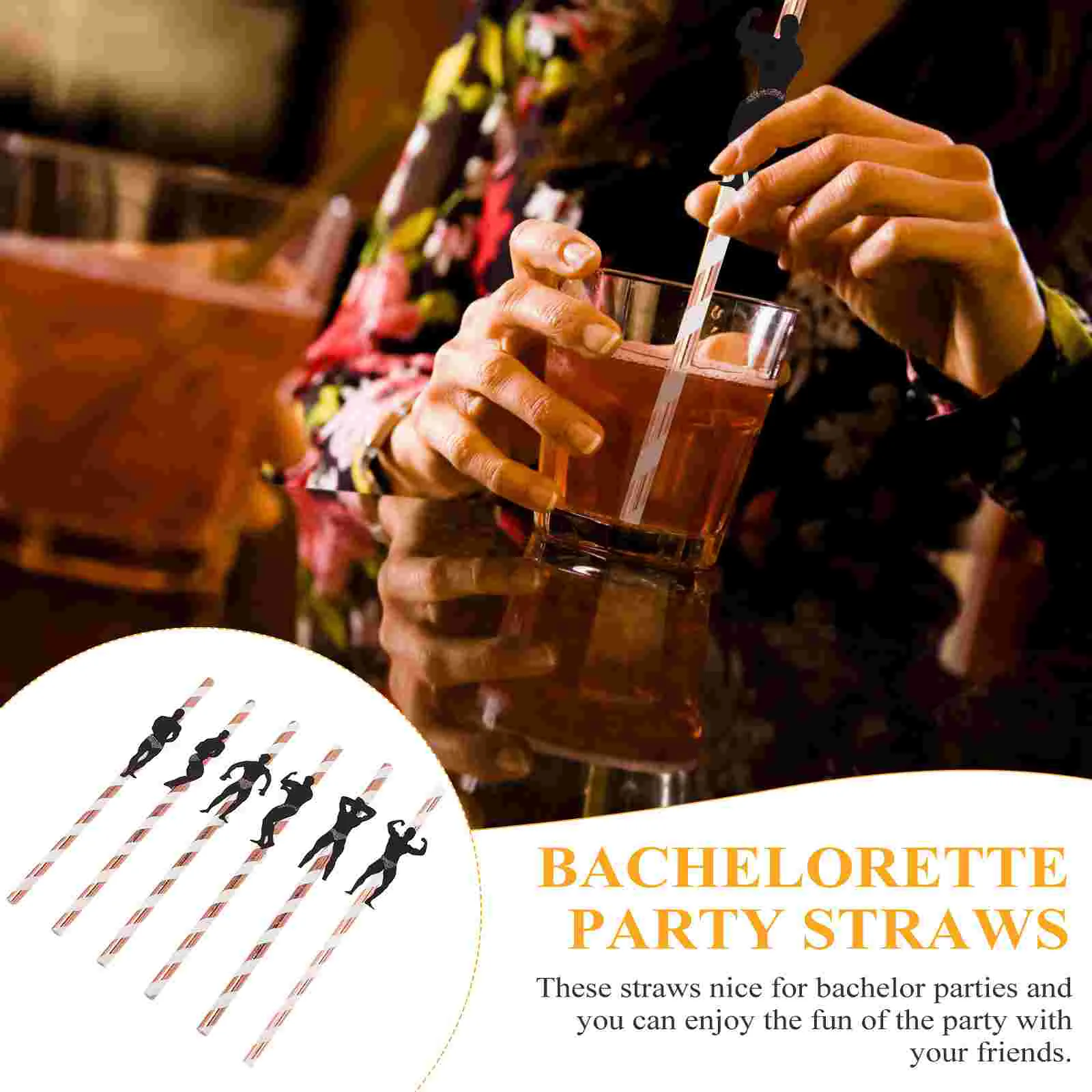 24 Pcs Party Paper Straws Decorations Dancer for Drinking Coffee Card Bachelorette Fitness
