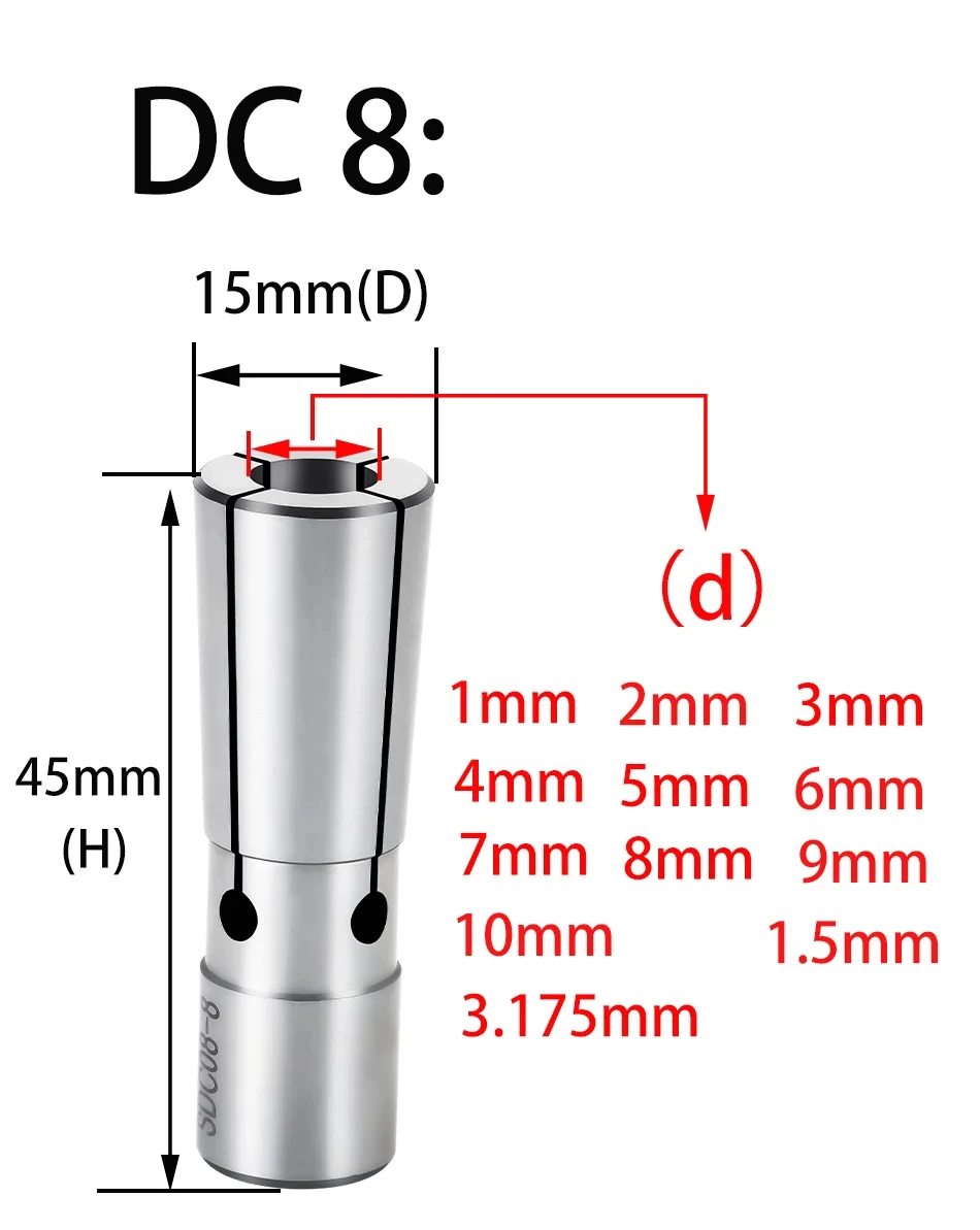 Spring Collet Collet Chuck DC4 DC6 DC8 DC12