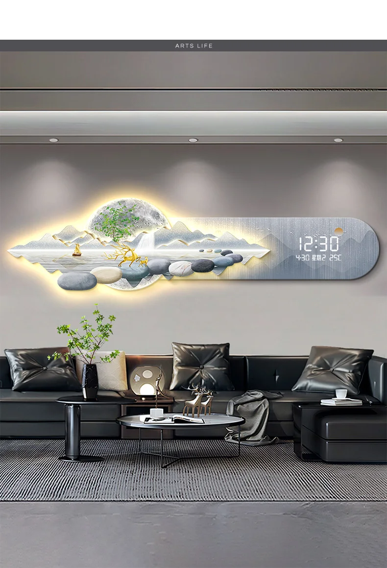 Modern Digital Wall Clock Minimalist Design Automatic Classic Wall Clock European Luxury Vintage Metal Horloge Household Goods