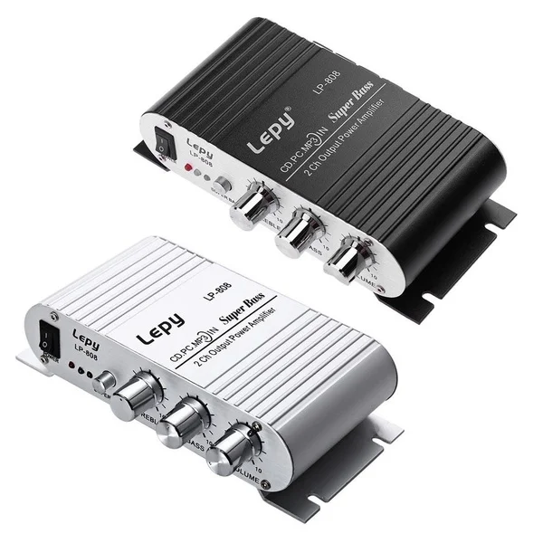 5Pcs/Lot LP-808 Lepy MINI Car Power Amplifier Digital Player Hi-Fi Stereo CD MP3 MP4 PC Speaker Motorcycle Home Super BASS 2-CH