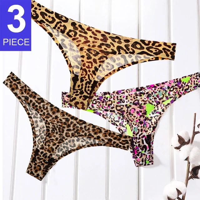 Sexy Seamless Panties Set Women Stringi Damskie Leopard Print