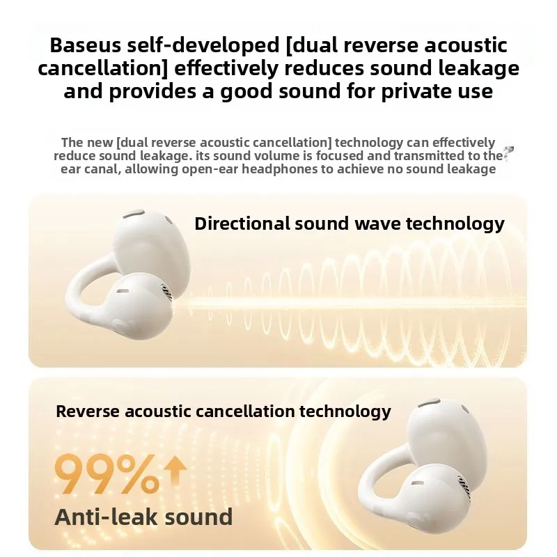 Baseus Open Ear Wireless Sports Earbuds – Super Bass, IP55, 4-Mics