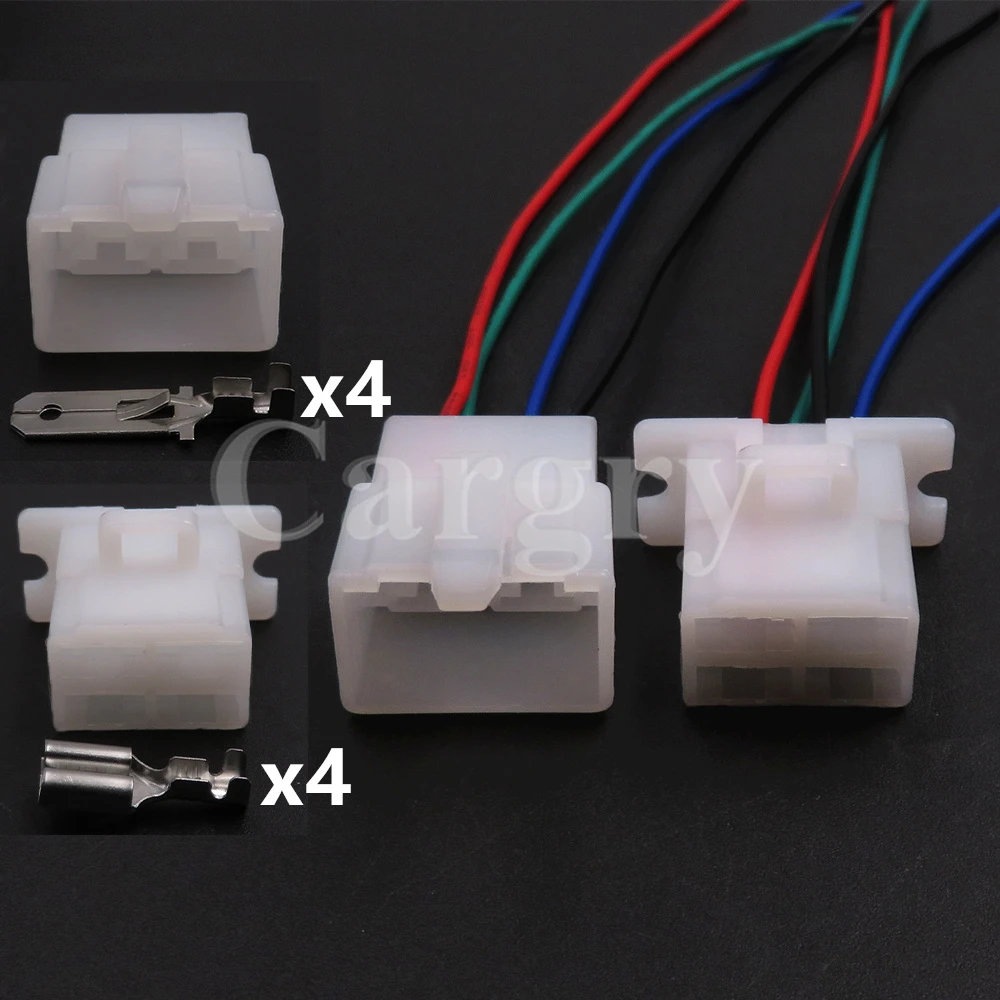 1 Set 4P 6120-2043 Automobile Plastic Housing Unsealed Connector Car Starter Wire Harness Socket with Terminal