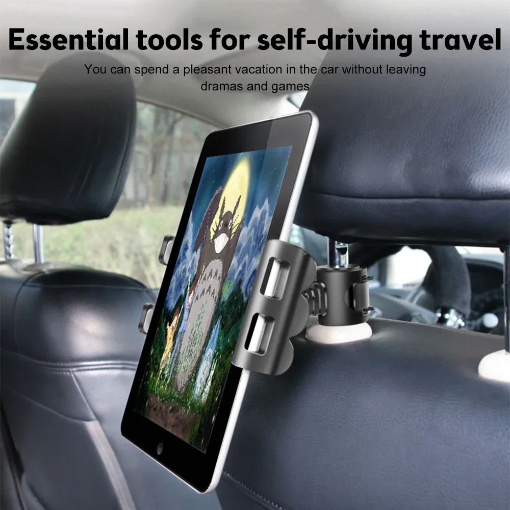 Supporto per Tablet per Auto per poggiatesta sedile per Auto regolabile supporto per iPad supporto per cellulare Clip per supporto per telefono cellulare accessorio per viaggio su strada automatico per bambini - Image 3