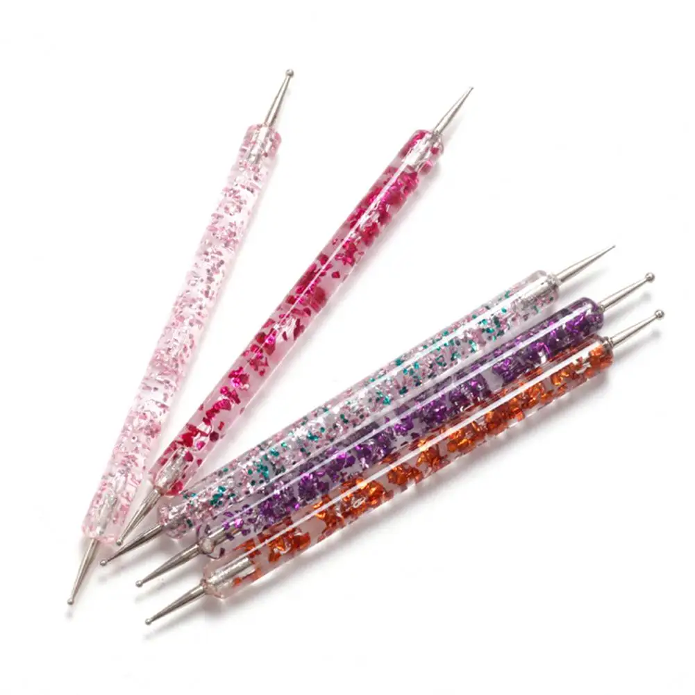 5Pcs/Set Ergonomics Nail Pen Acrylic Nail Painting Pen Creative Easy to Use Nails Designs Dual Ended Drawing Manicure Tools 5