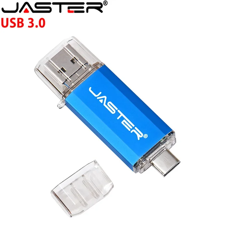 JASTER 3 IN 1 USB 3.0 Flash Drives 16GB 32GB 64GB 128GB Waterproof Pen Drives Metal Memory Stick OTG U Disk 100% Real Capacity